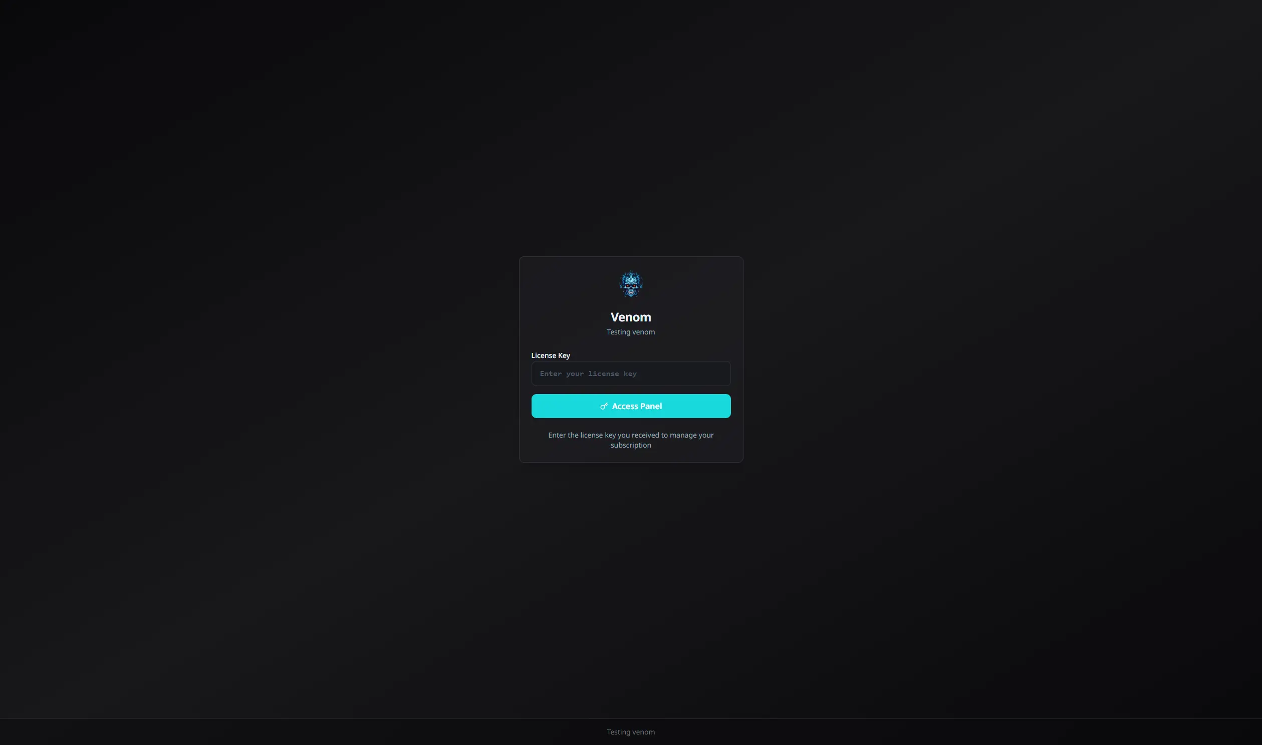 Customer Panel login page